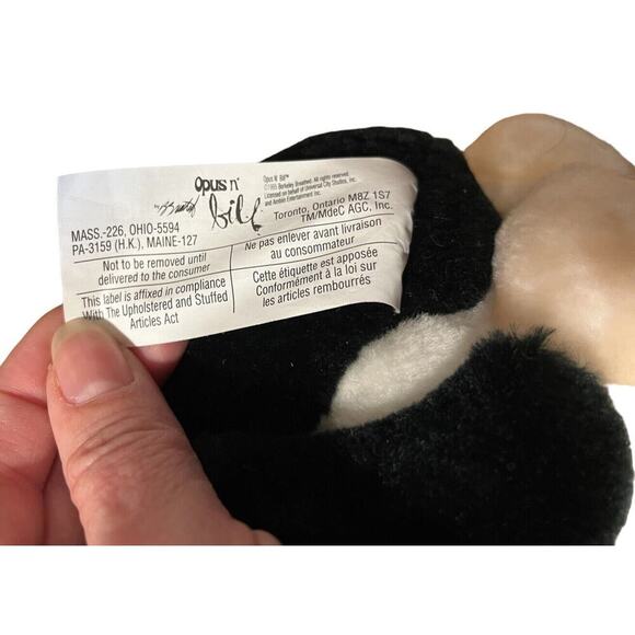 Vtg OPUS Christmas Plush w/ Reindeer Antlers Opus n Bill 13” Toy Stuffed Animal - Picture 6 of 9